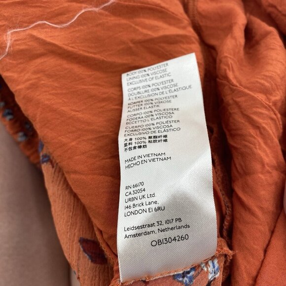 Free People Final Rose Chiffon Long Sleeve Blouse Crop Rust Size M - Picture 12 of 13